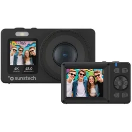 Sunstech DCAM4825BK Cámara Digital 48MP Sensor 5MP Real Zoom 18X Vídeo 1080p Pantalla 2.4' y Frontal Compacta para Principiantes